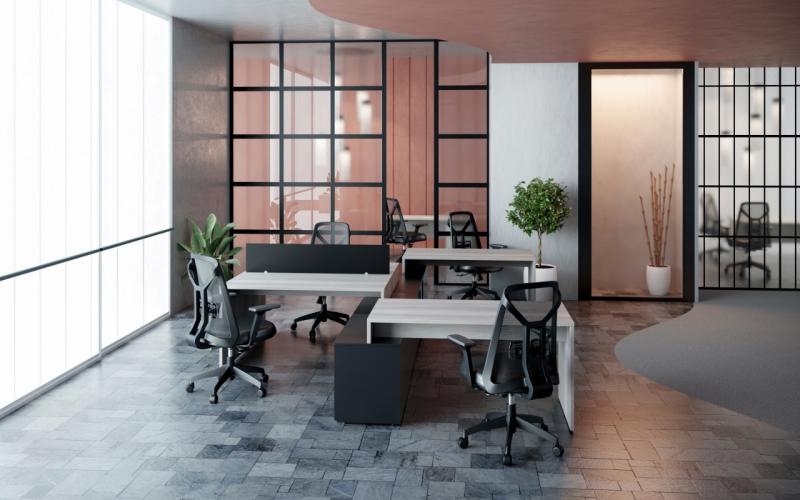 escritorio con credenza